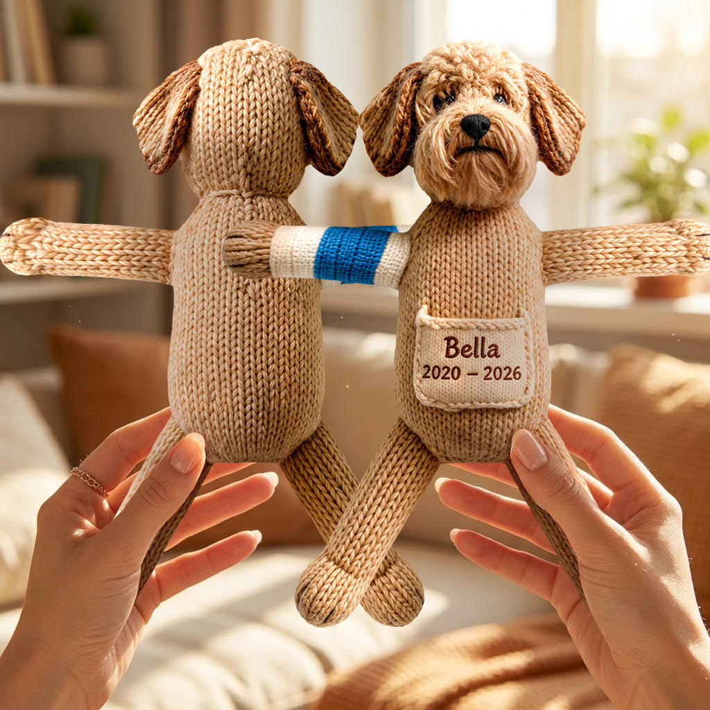 Custom From Any Pet Photo - Personalized Dog Posable Plush Doll