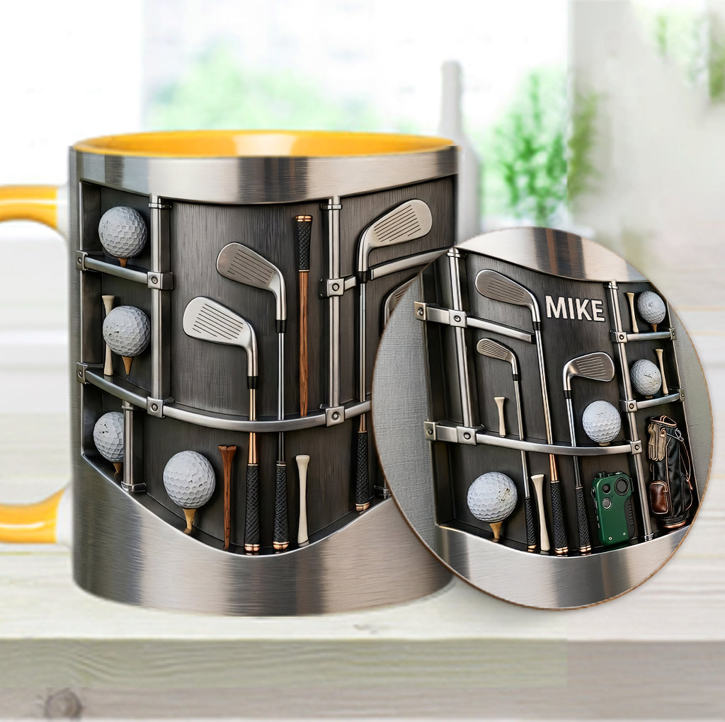 Love Goft - Mug et sous-verre personnalisés sur le thème du golf