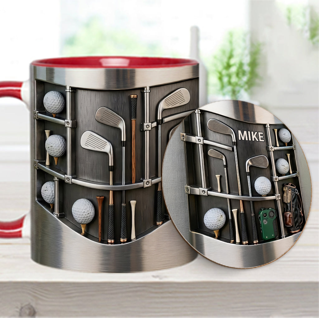 Love Goft - Mug et sous-verre personnalisés sur le thème du golf