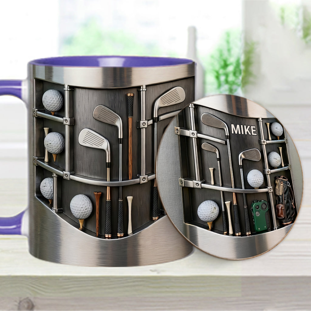Love Goft - Mug et sous-verre personnalisés sur le thème du golf