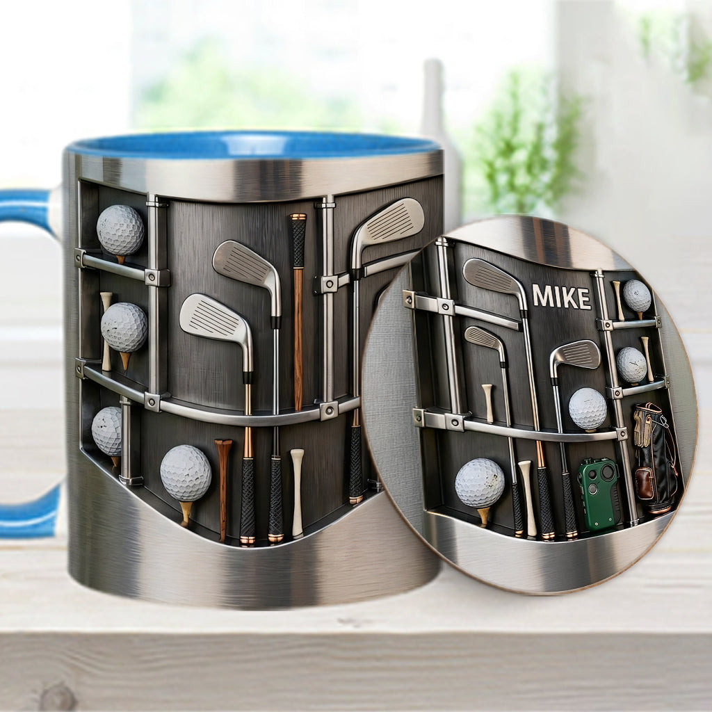 Love Goft - Mug et sous-verre personnalisés sur le thème du golf