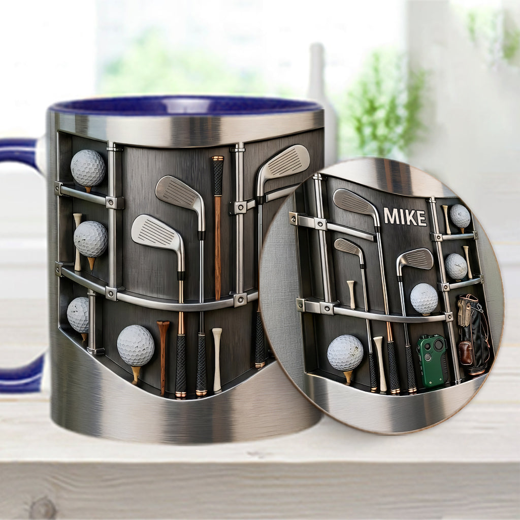 Love Goft - Mug et sous-verre personnalisés sur le thème du golf