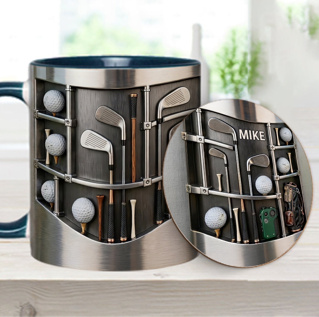 Love Goft - Mug et sous-verre personnalisés sur le thème du golf