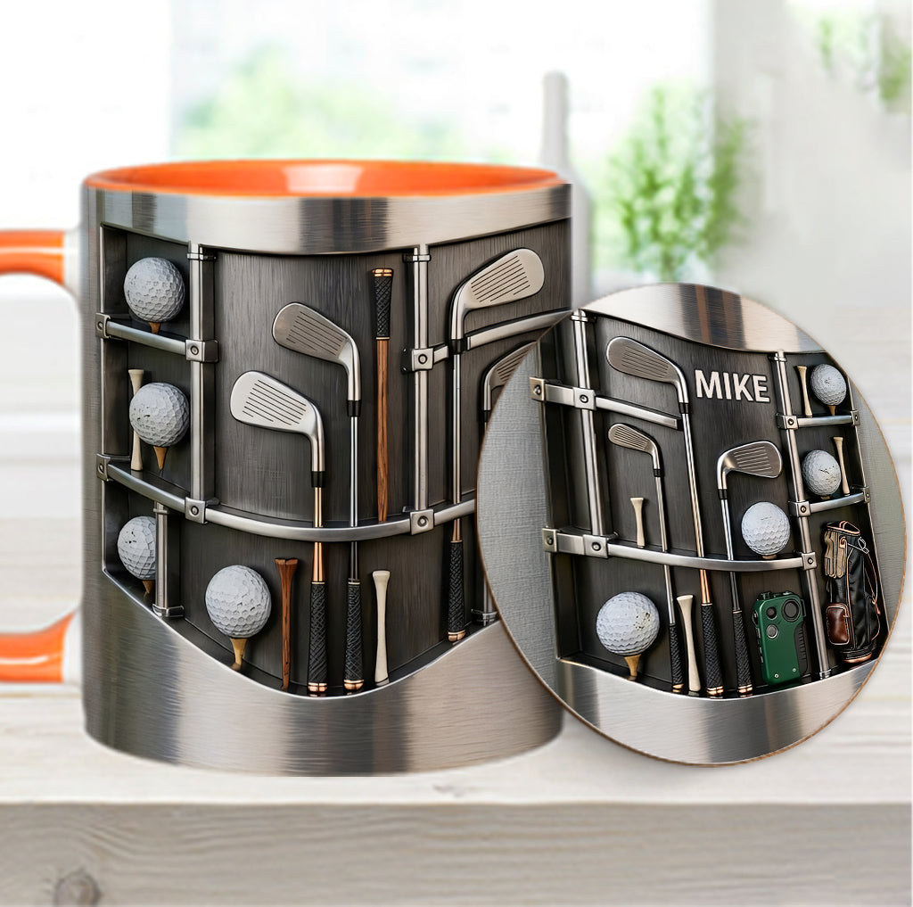 Love Goft - Mug et sous-verre personnalisés sur le thème du golf