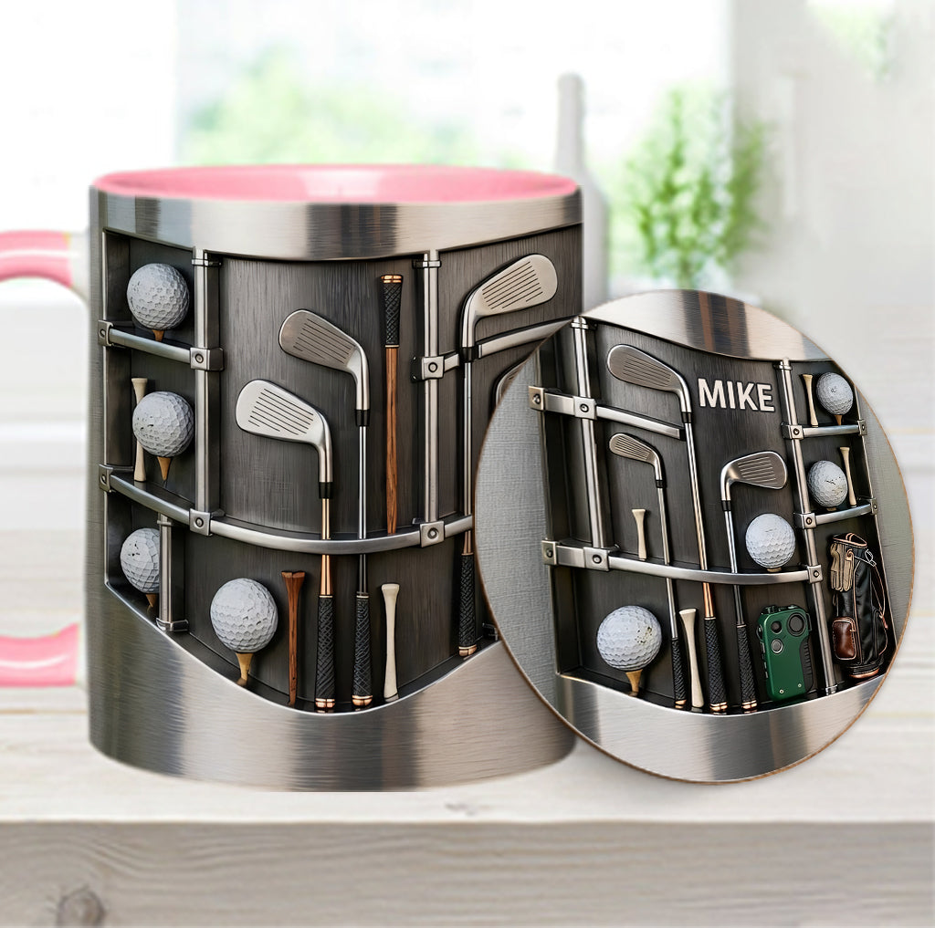 Love Goft - Mug et sous-verre personnalisés sur le thème du golf