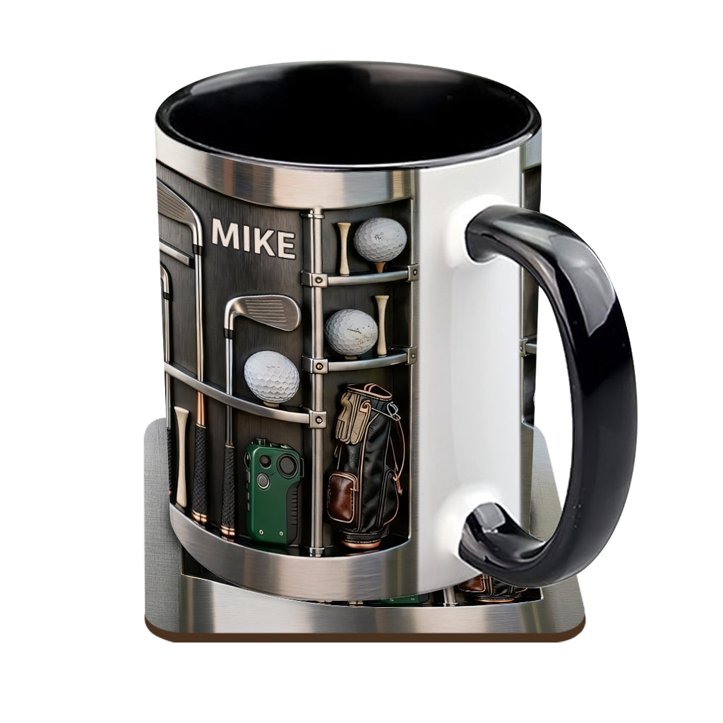 Love Goft - Mug et sous-verre personnalisés sur le thème du golf