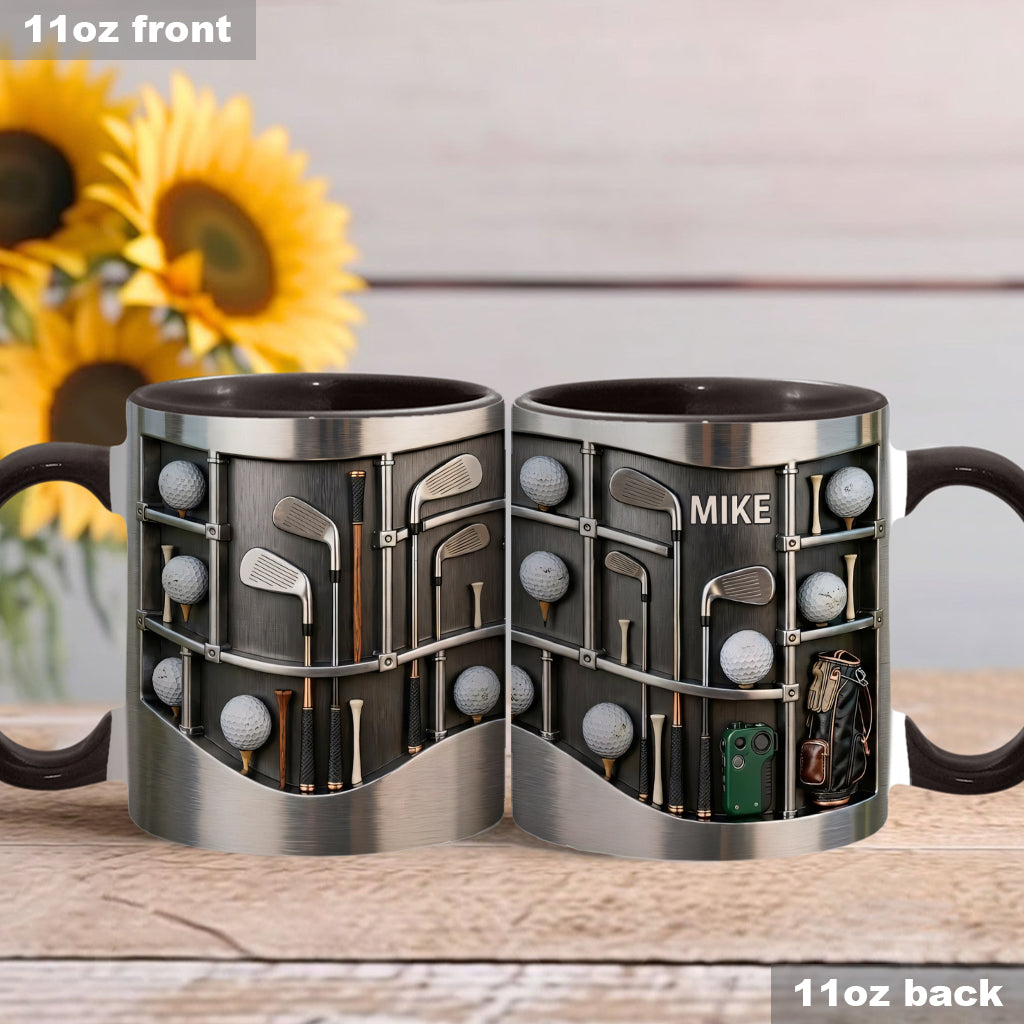 Love Goft - Mug et sous-verre personnalisés sur le thème du golf