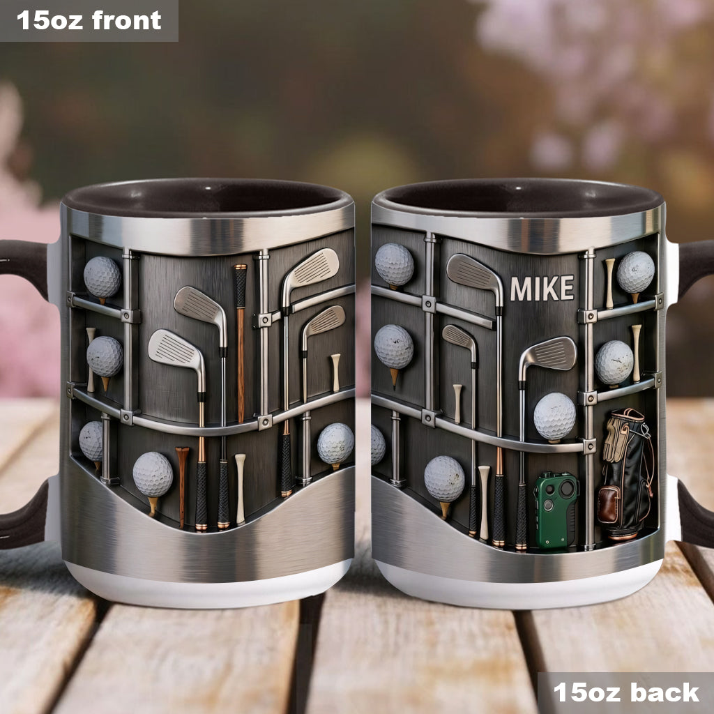 Love Goft - Mug et sous-verre personnalisés sur le thème du golf