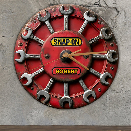Time To Snap-On - Personalized Mechanic Wall Clock