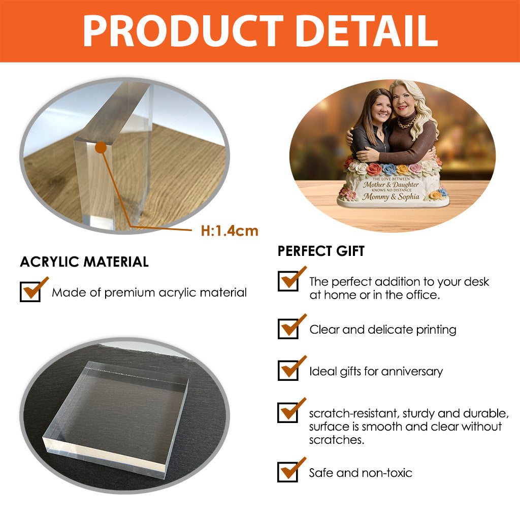 Love Between Mother And Daughter - Personalized Mother Custom Shaped Acrylic Plaque