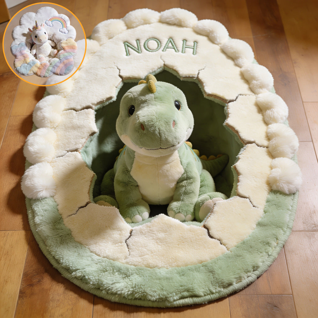 Kinderzimmer Dekor - Dinosaurier oder Einhorn - Personalisierter rutschfester Teppich