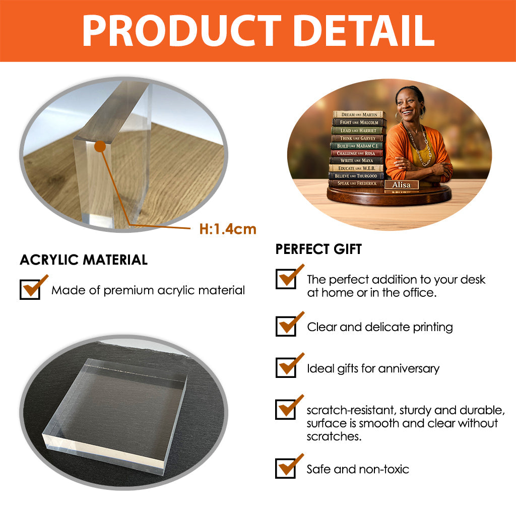 Schwarzer Stolz – Personalisierte Acrylplakette in individueller Form für Afroamerikaner