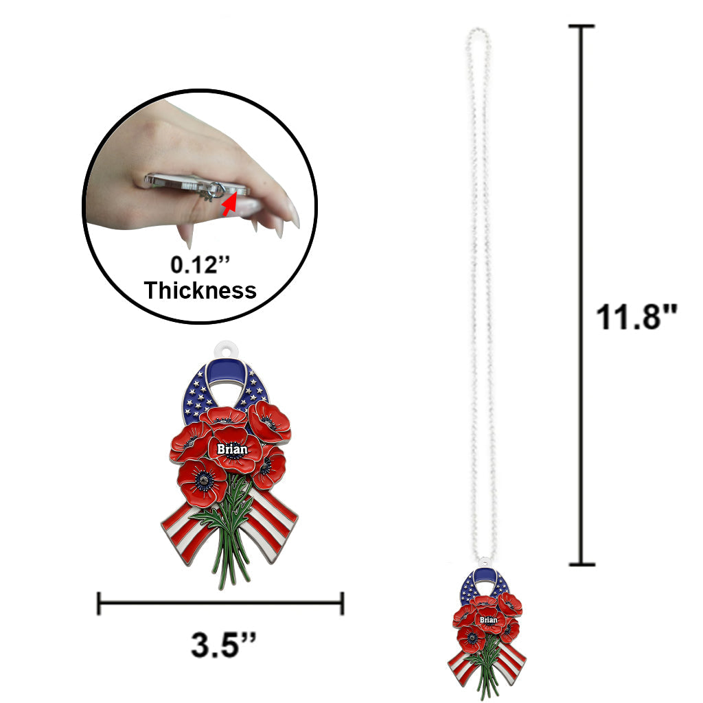 Honor The Fallen - Personalized Veteran Car Ornament