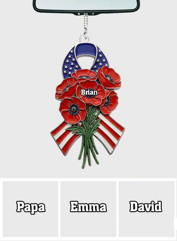 Honor The Fallen - Personalized Veteran Car Ornament