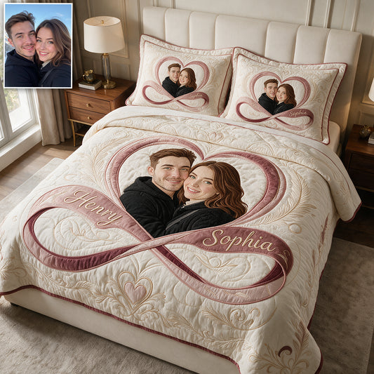 Photo Personnalisée - Ensemble de Couette Couple Personnalisé