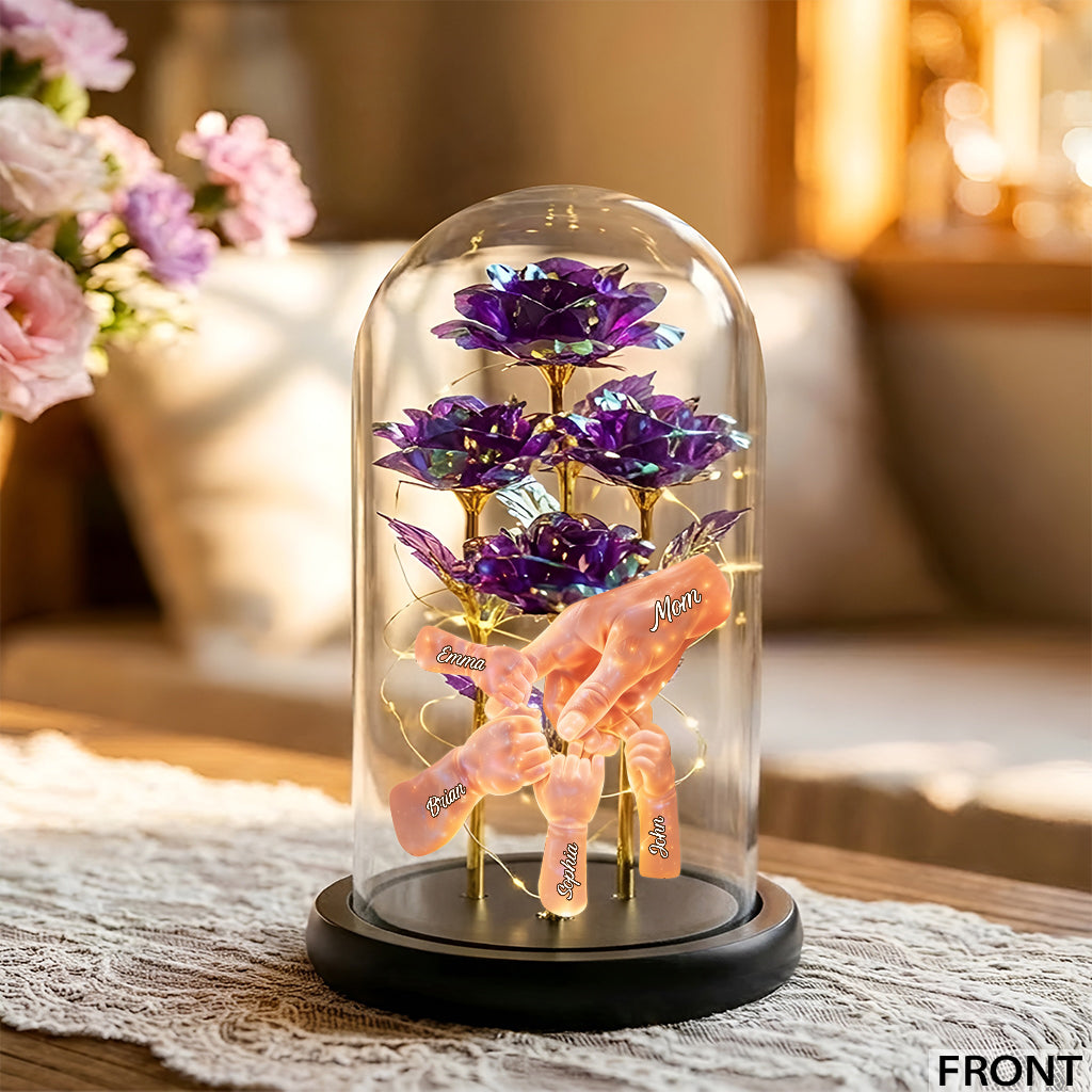 Happy Mother's Day - Personalized Mother Glowing Roses Glass Dome