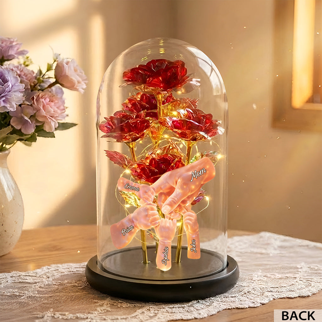 Happy Mother's Day - Personalized Mother Glowing Roses Glass Dome