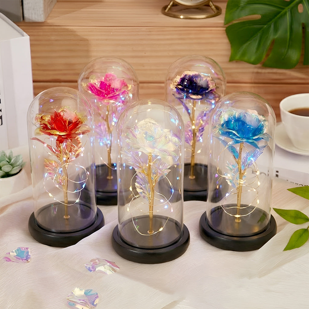 Happy Mother's Day - Personalized Mother Glowing Roses Glass Dome