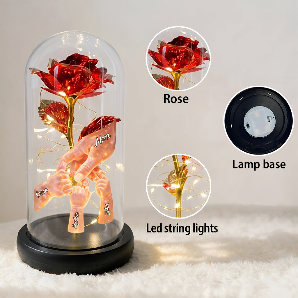 Happy Mother's Day - Personalized Mother Glowing Roses Glass Dome