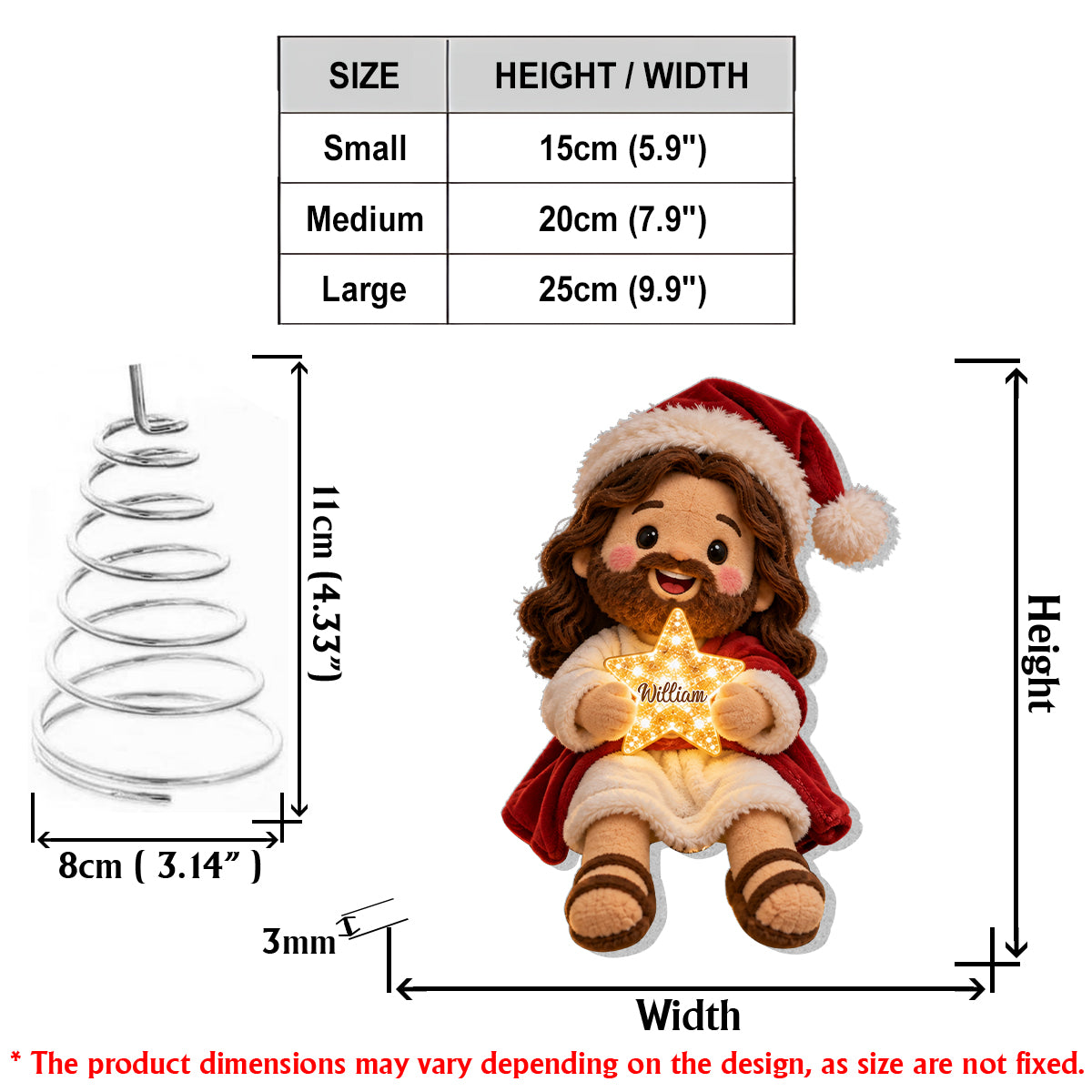 Merry Christmas - Personalized Christian LED Light Tree Topper