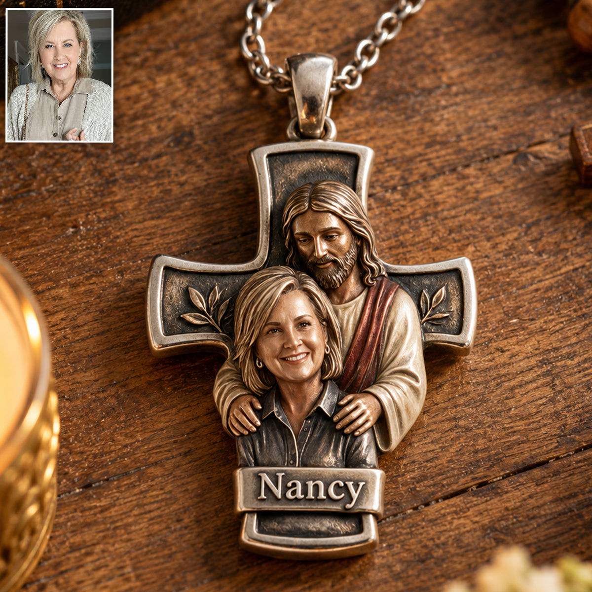 Believer - Personalized Christian Shaped Metal Pendant Necklace