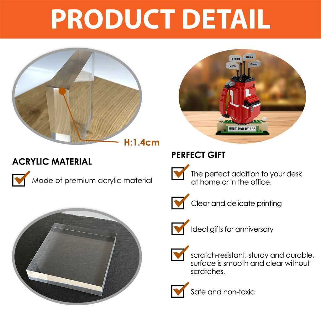 Best Dad By Par - Personalized Golf Custom Shaped Acrylic Plaque