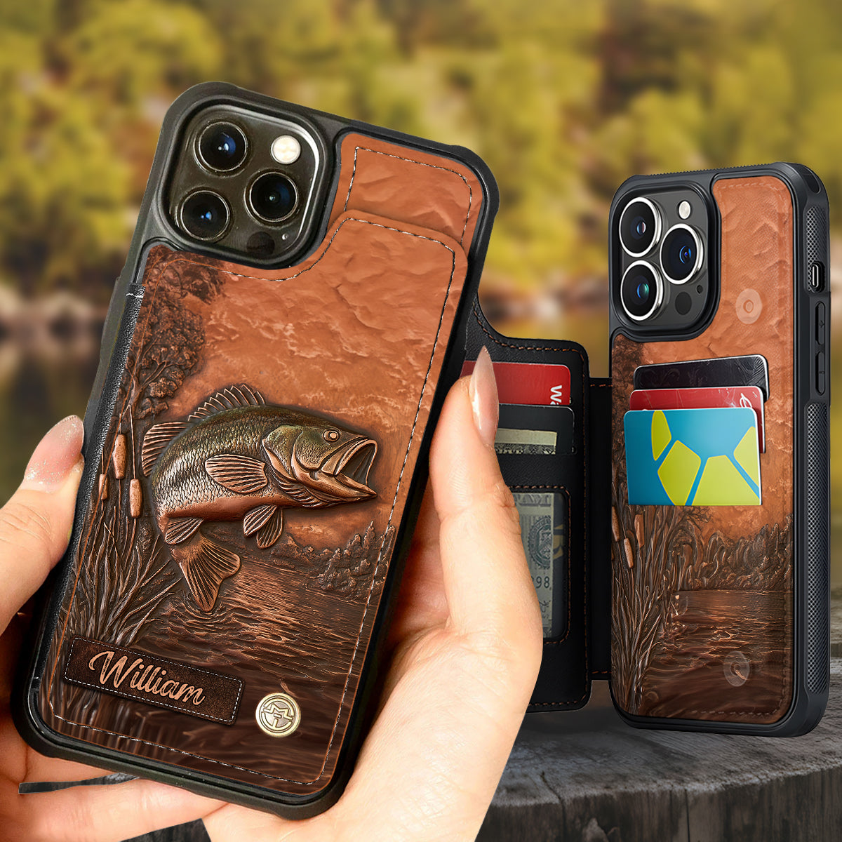 The Best Fisher - Personalized Fishing Fully Printed Wallet Phone Case