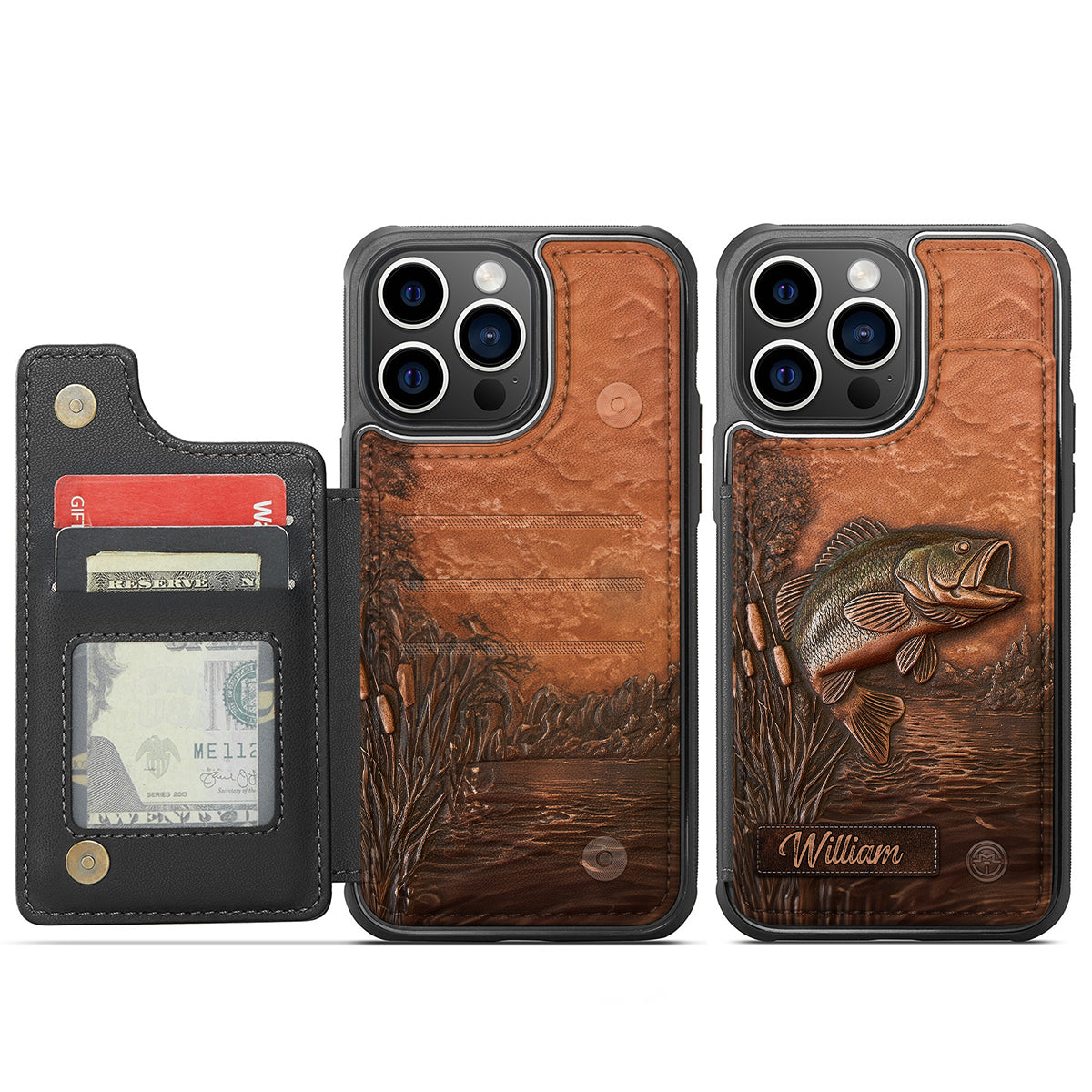 The Best Fisher - Personalized Fishing Fully Printed Wallet Phone Case