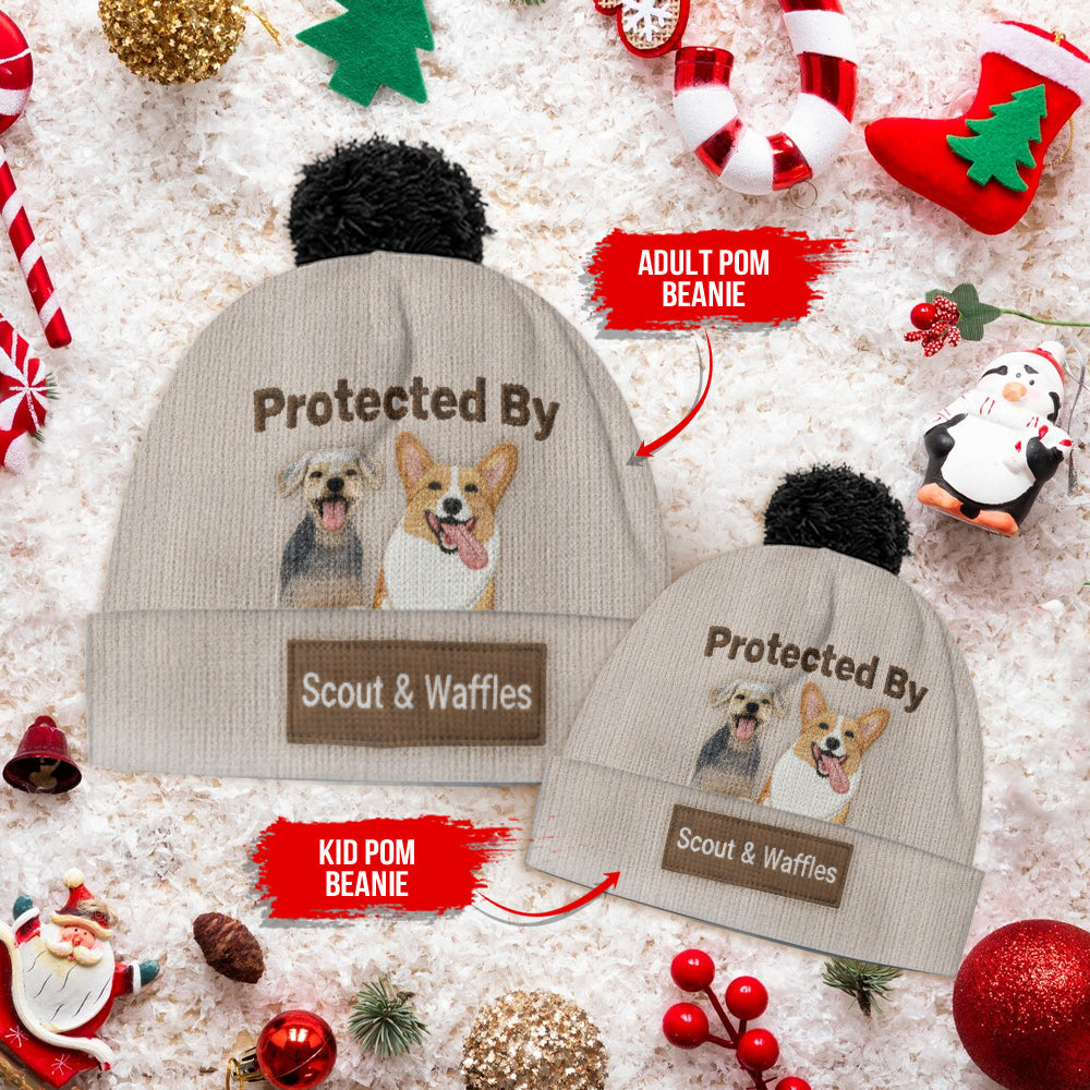 Loved And Protected By Furry Friends - Personalized Dog Beanie Hat