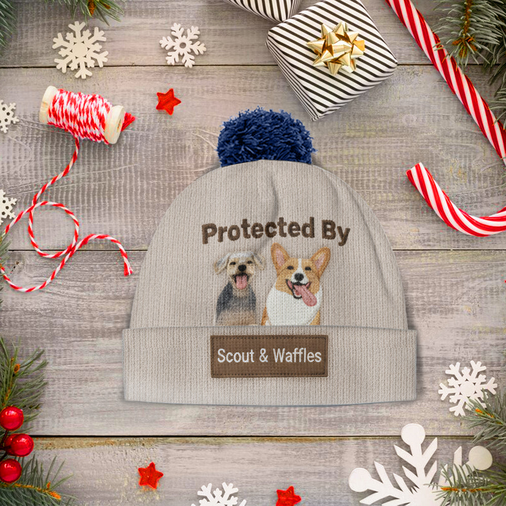 Loved And Protected By Furry Friends - Personalized Dog Beanie Hat