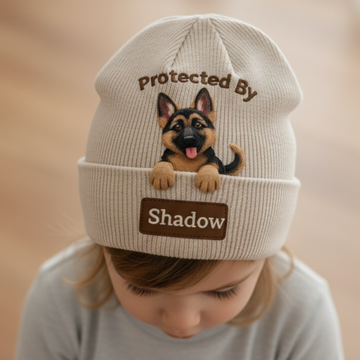 Loved And Protected By Furry Friends - Personalized Dog Beanie Hat