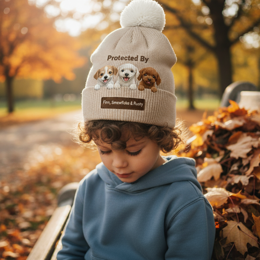 Loved And Protected By Furry Friends - Personalized Dog Beanie Hat
