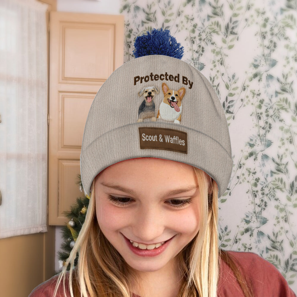 Loved And Protected By Furry Friends - Personalized Dog Beanie Hat
