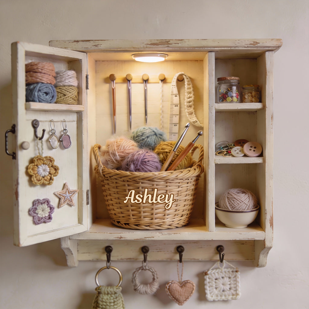 Passionnée de crochet - Présentoir suspendu personnalisé pour crochet sur mesure