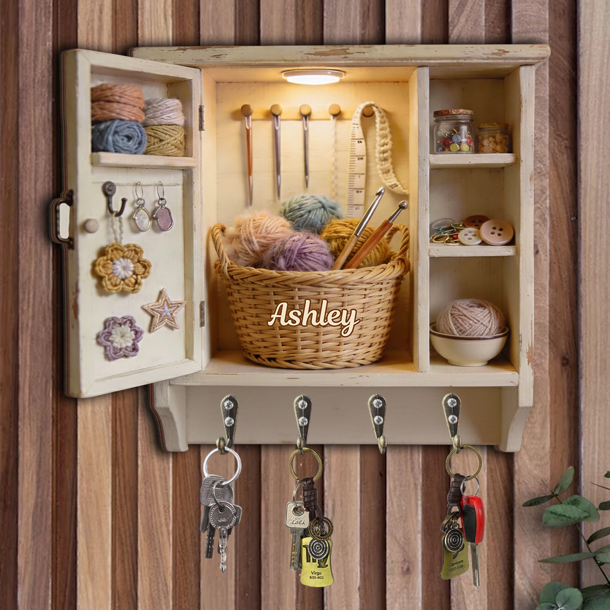 Passionnée de crochet - Présentoir suspendu personnalisé pour crochet sur mesure