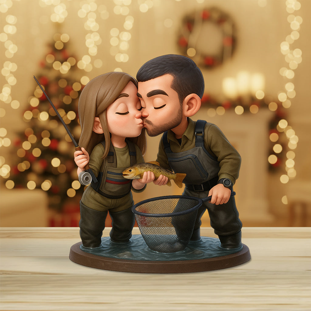 Couple Fishing - Personalized Fishing Custom Shaped Acrylic Plaque