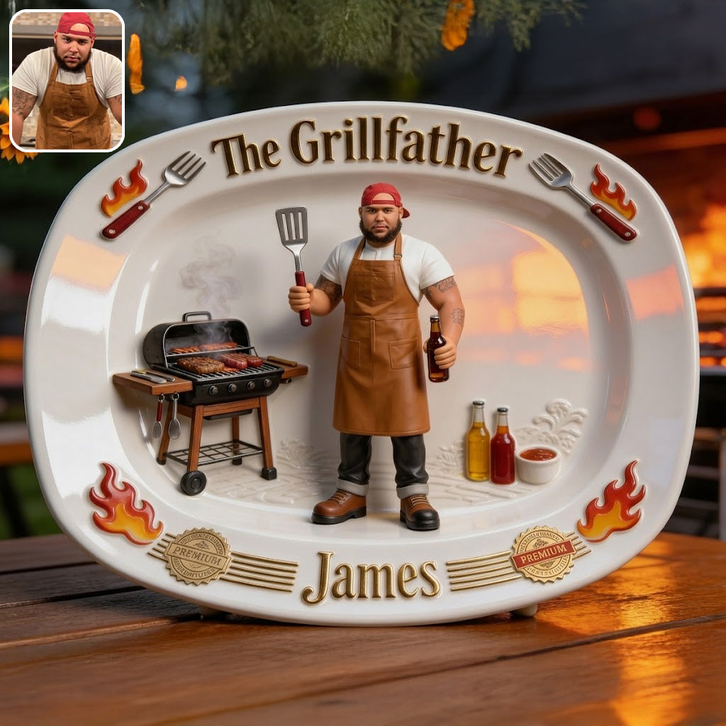 Der Grillvater - Personalisierte Vaterplatte
