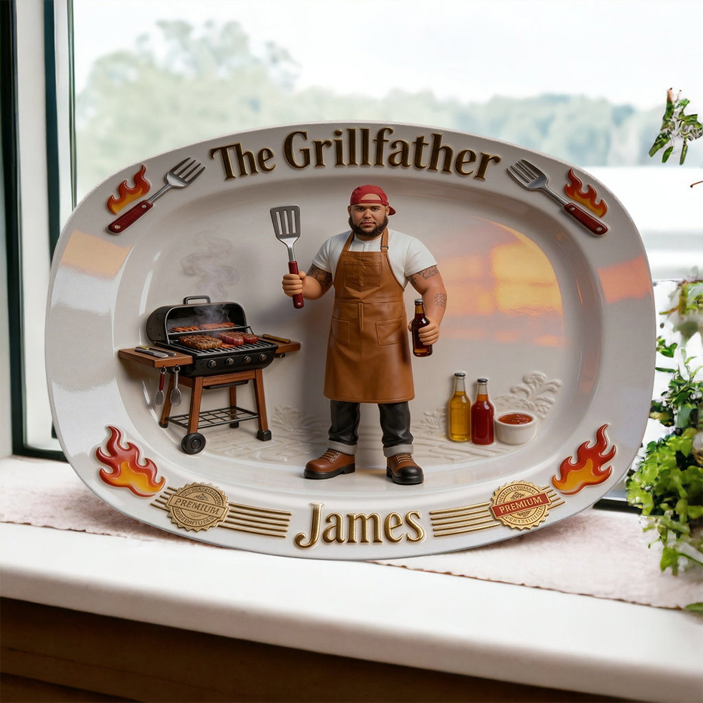 Der Grillvater - Personalisierte Vaterplatte