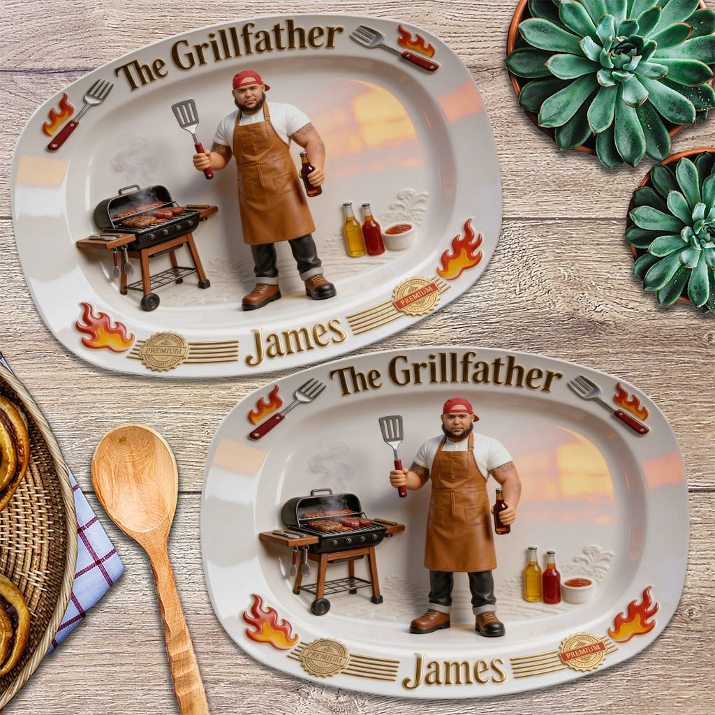Der Grillvater - Personalisierte Vaterplatte