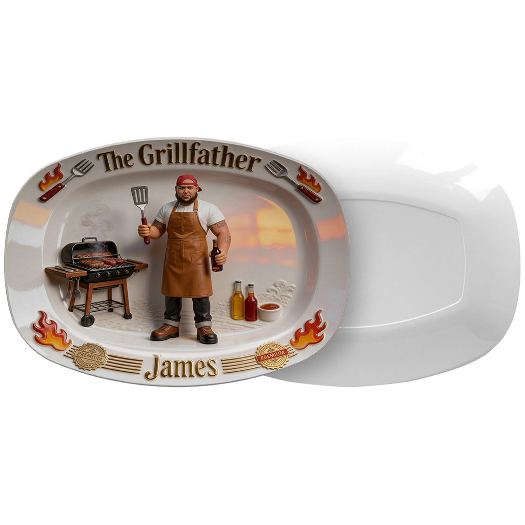 Der Grillvater - Personalisierte Vaterplatte