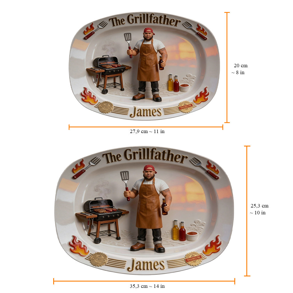 Der Grillvater - Personalisierte Vaterplatte