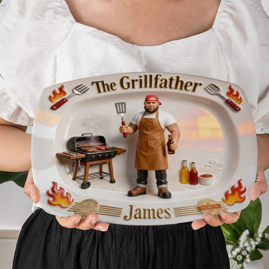 Der Grillvater - Personalisierte Vaterplatte