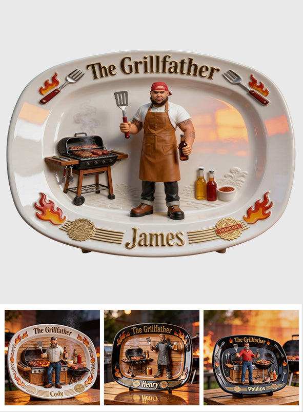 Der Grillvater - Personalisierte Vaterplatte