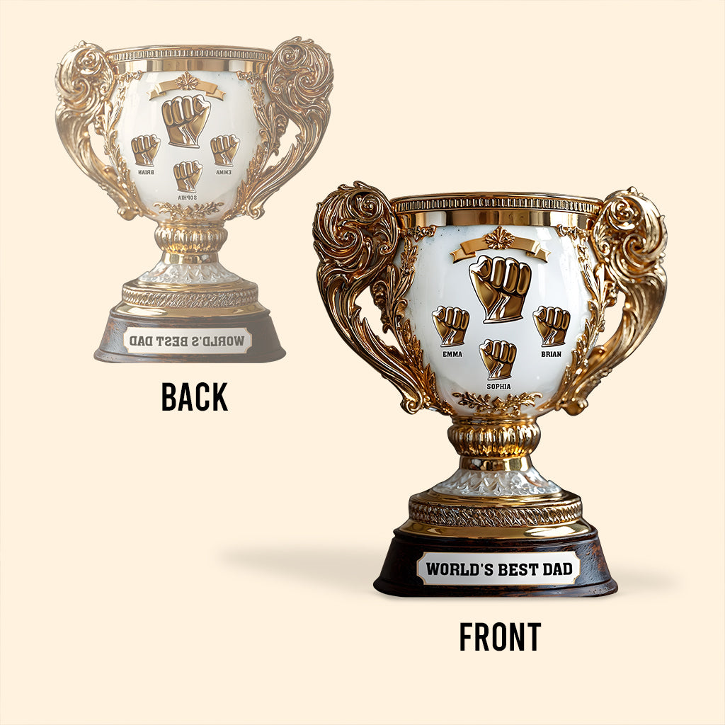 Father Victory Cup Trophy World's Best Dad/ Papa/ Father.... - Personalized Father Custom Shaped Acrylic Plaque