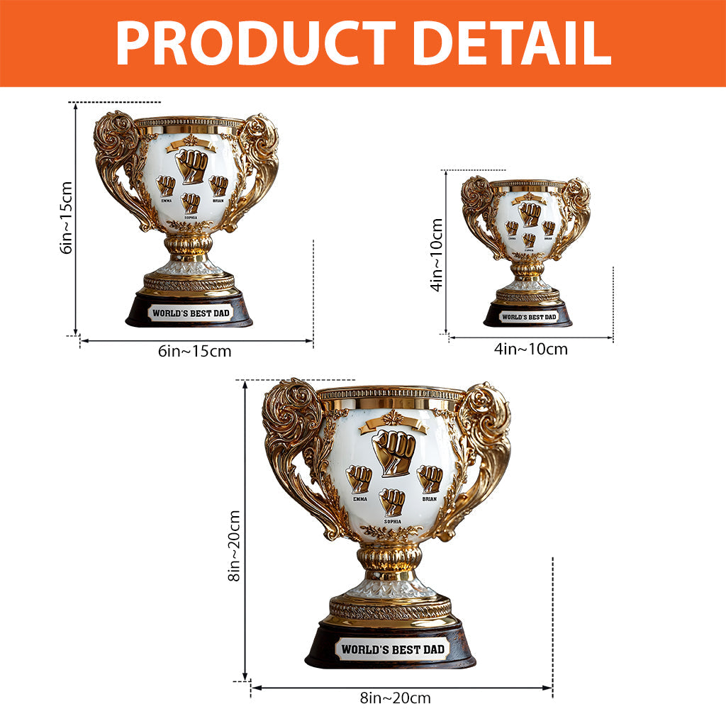 Father Victory Cup Trophy World's Best Dad/ Papa/ Father.... - Personalized Father Custom Shaped Acrylic Plaque