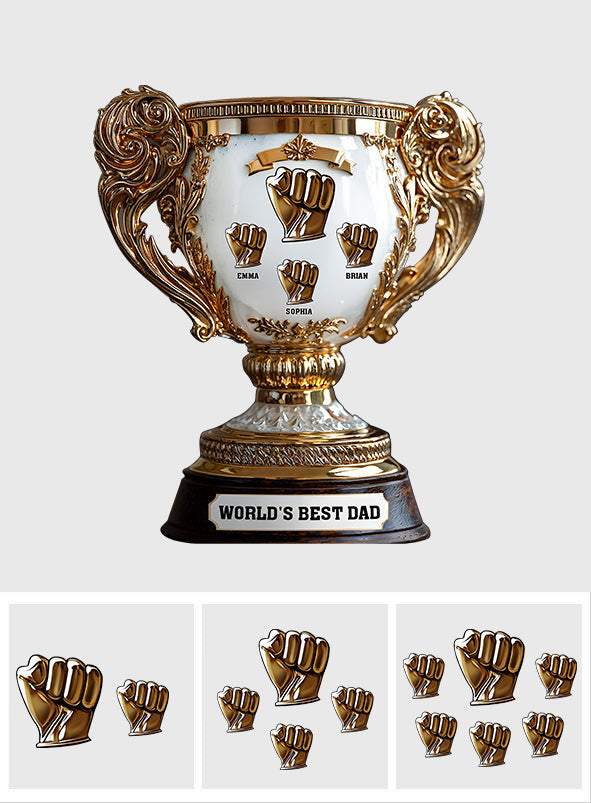 Father Victory Cup Trophy World's Best Dad/ Papa/ Father.... - Personalized Father Custom Shaped Acrylic Plaque