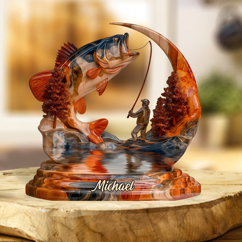 Love Fishing - Personalized Fishing Custom Shaped Acrylic Plaque