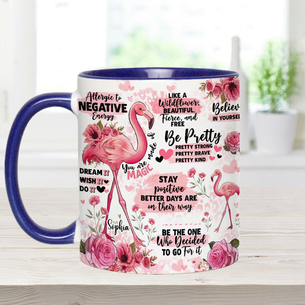 Flamingo-Affirmation – Personalisierter Flamingo-Akzentbecher