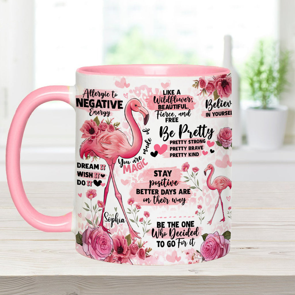 Flamingo-Affirmation – Personalisierter Flamingo-Akzentbecher