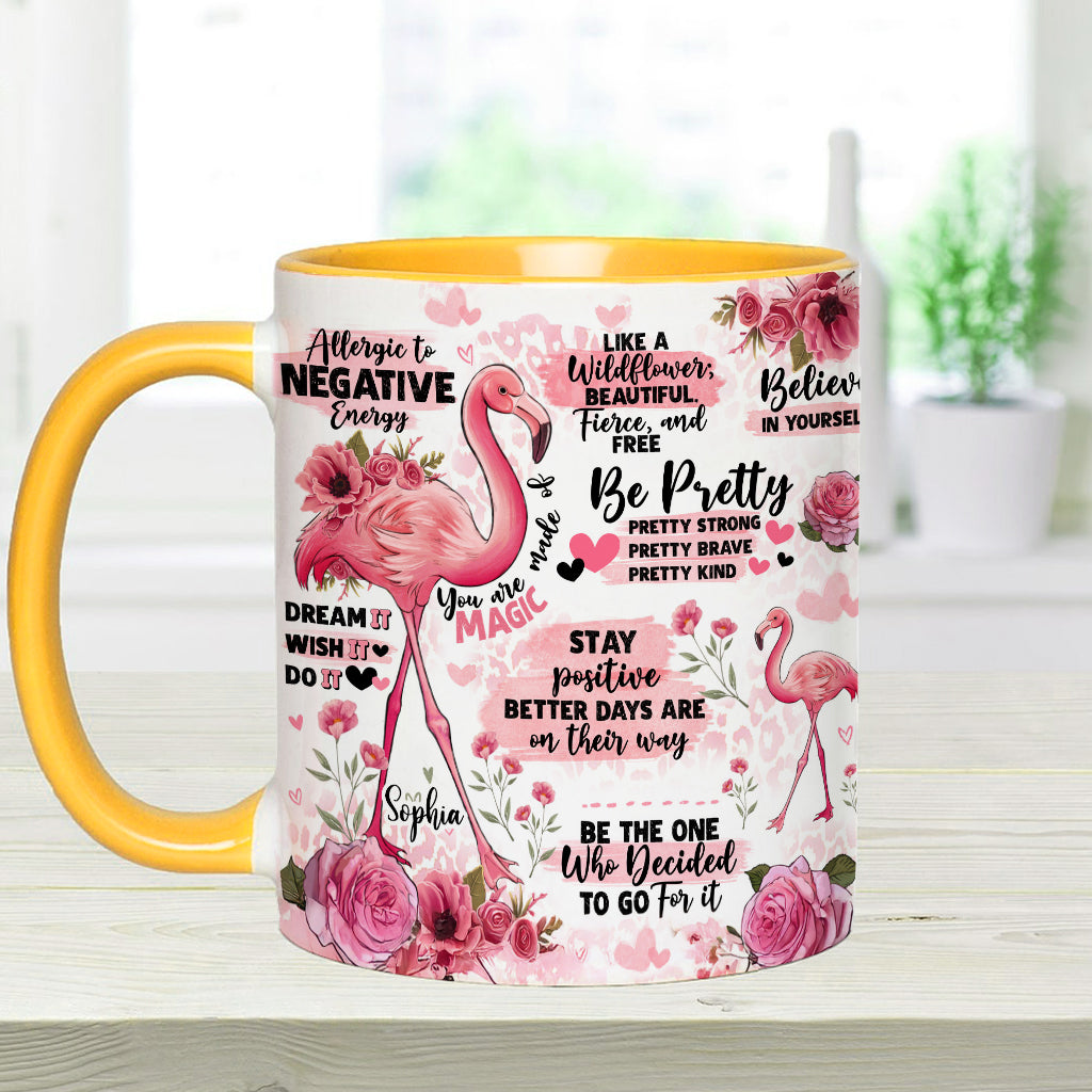 Flamingo-Affirmation – Personalisierter Flamingo-Akzentbecher